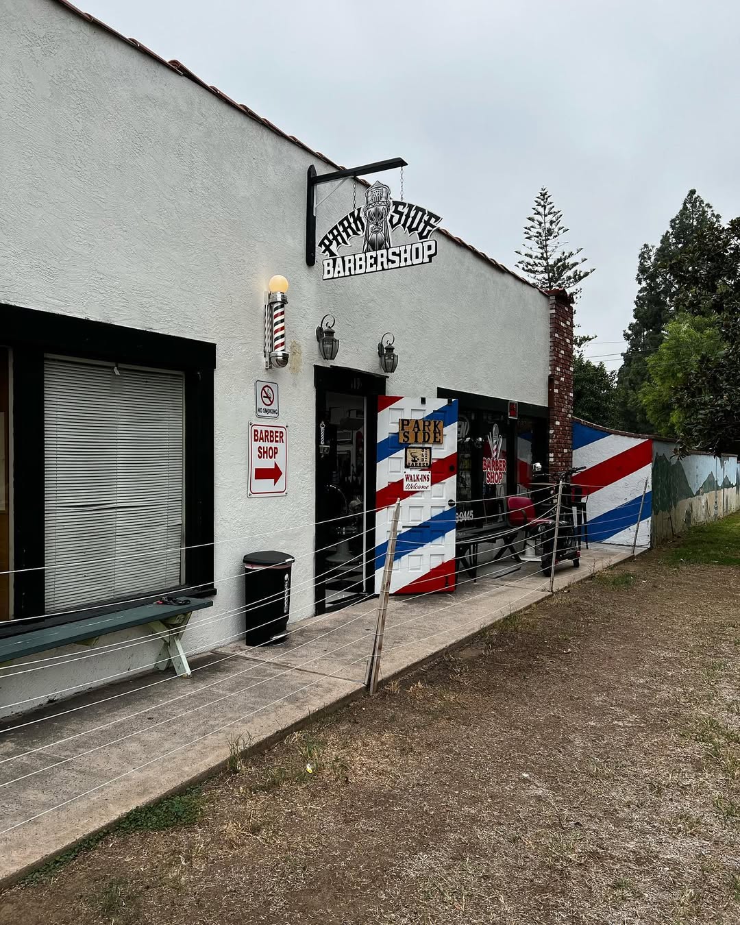 Park Side Barbershop exterior in Placentia